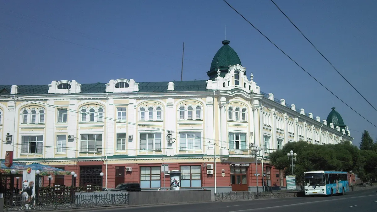 Historic building of Omsk State Medical University on Lenina Street, Omsk