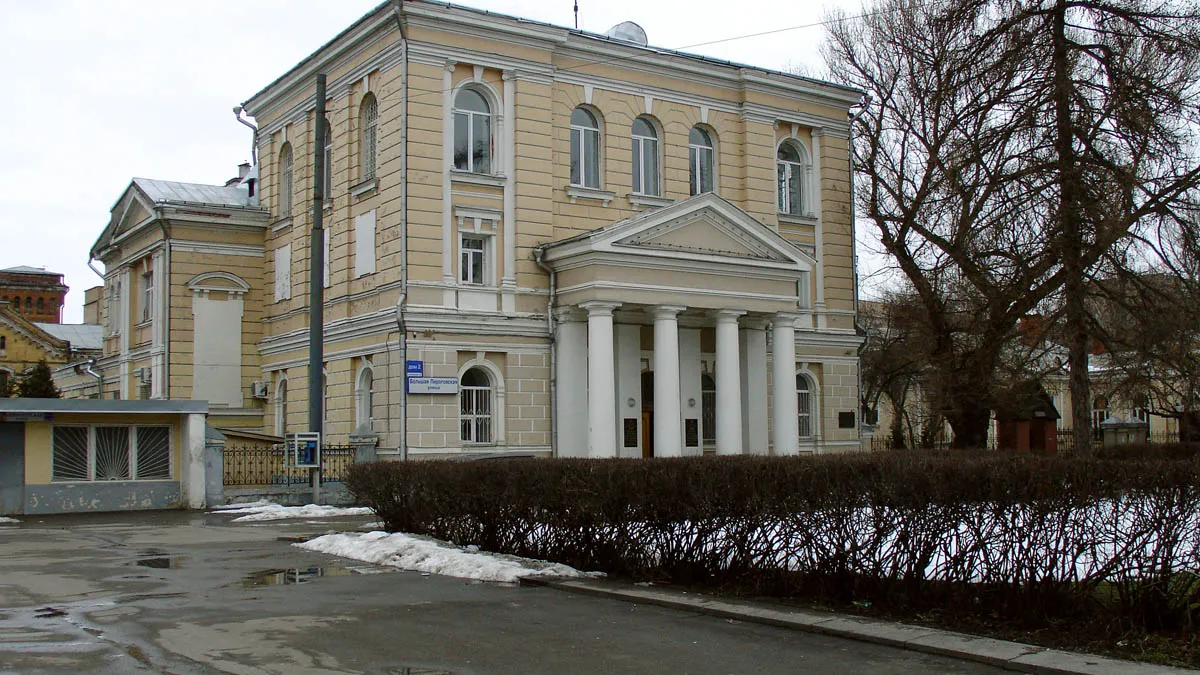 Historic university clinics on Bolshaya Pirogovskaya Street in Moscow, part of Sechenov University